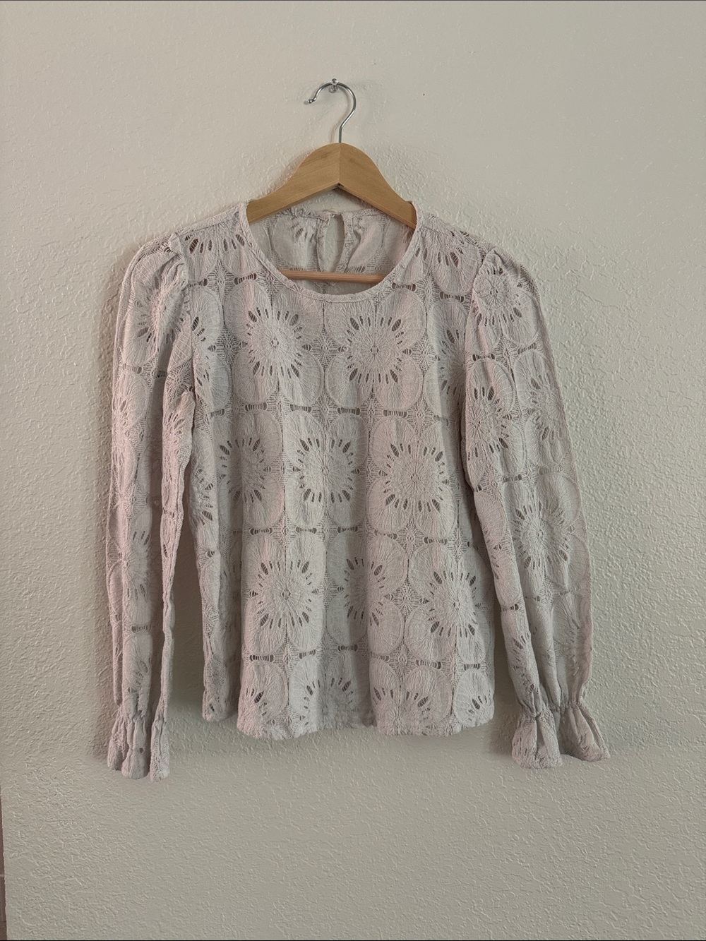 White eyelet blouse